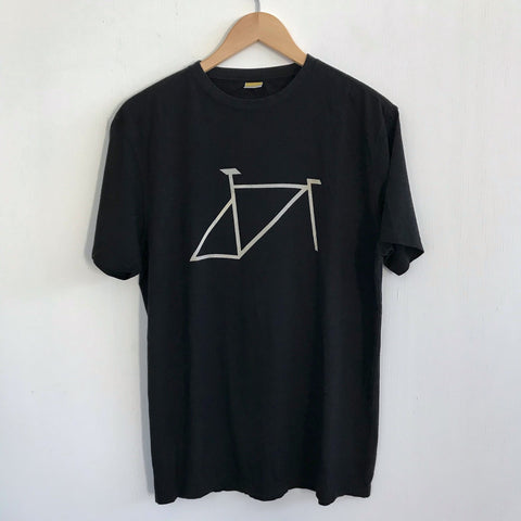 Men's Black Bamboo and Cotton super soft Tshirt with Bike Frame graphic