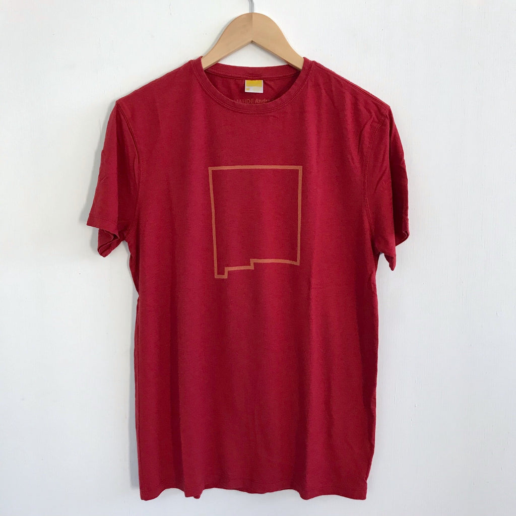 Men Tshirt Bamboo Cotton New Mexico Red